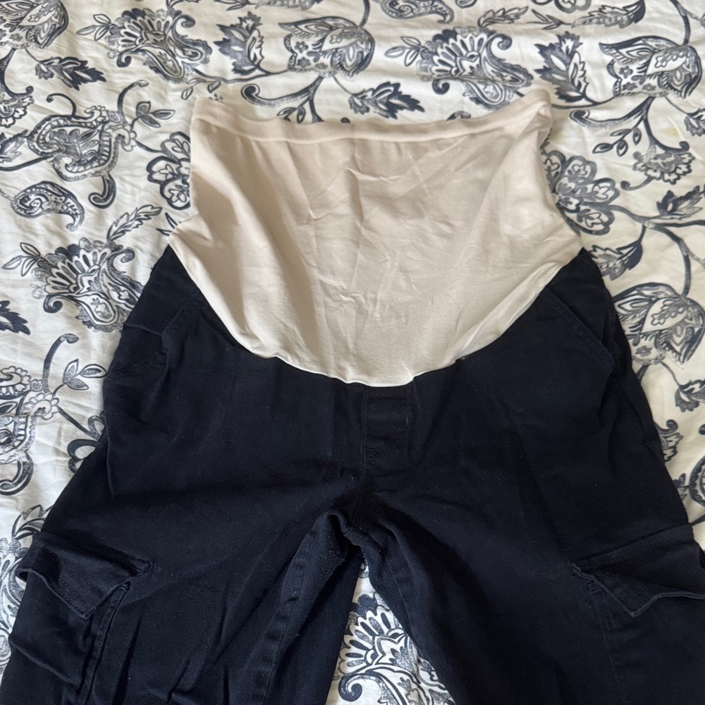 Navy Blue Cargo Maternity Pants